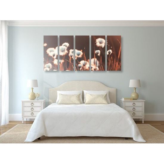 5-dílný obraz rostliny bavlny