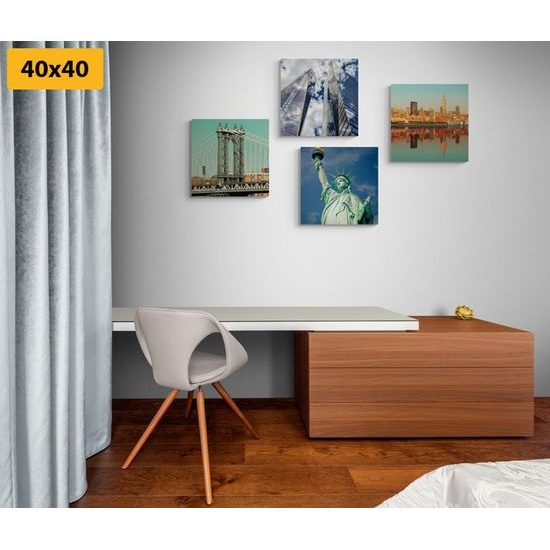 Set obrazů památky města New York