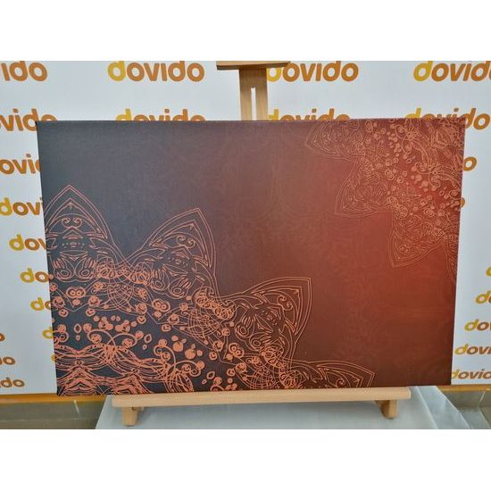 Obraz přírodní Mandala v hnědém provedení