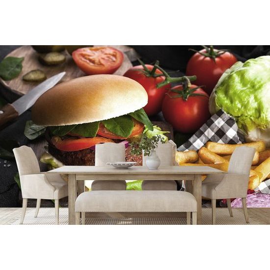 Originální fototapeta šťavnatý hamburger
