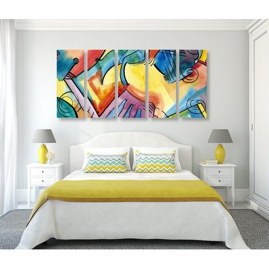 5-dílný obraz zvláštnost abstraktního umění