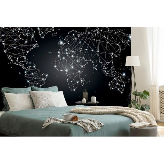 Samolepící tapeta mapa světa tvořená sítěmi