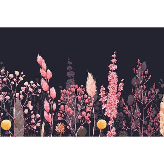 Samolepící tapeta růžová rozmanitost trav