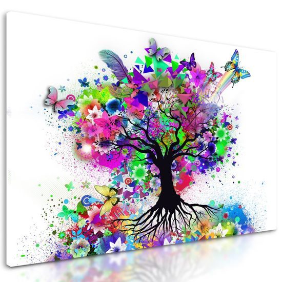 Obraz strom obklopen motýly