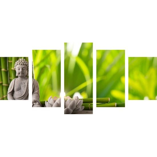 5-dílný obraz wellness zátiší a Buddha