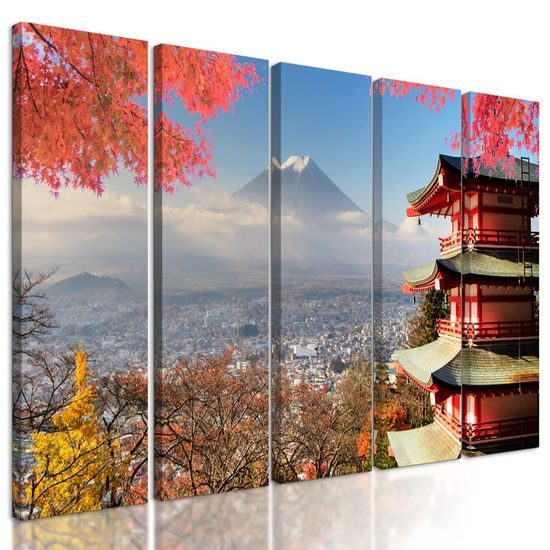 5-dílný obraz nádherný výhled na Japonsko