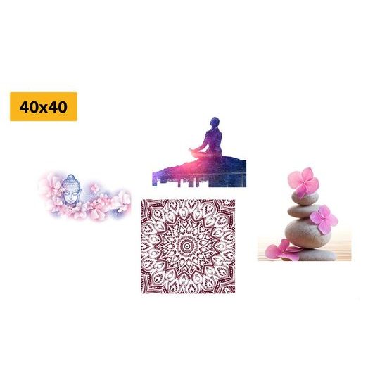 Set obrazů harmonie duše v růžových tónech
