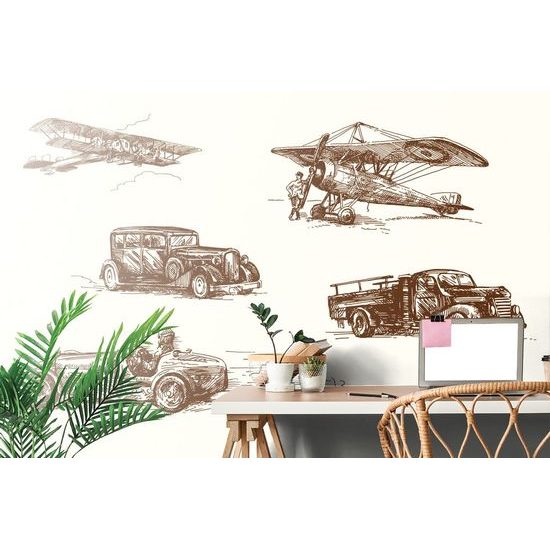 Samolepící tapeta historické dopravní prostředky