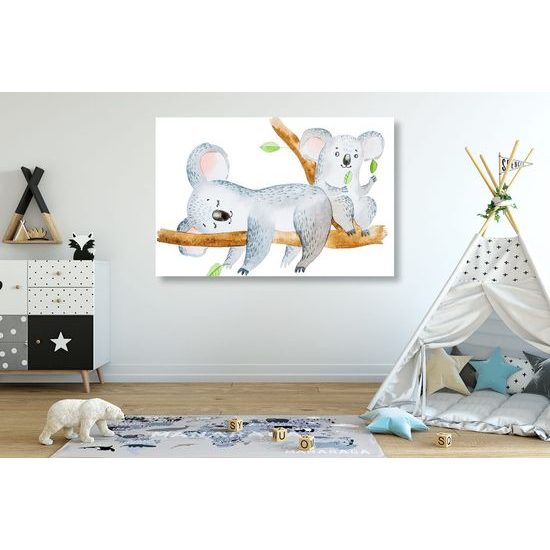 Obraz zlaté koaly na větvi