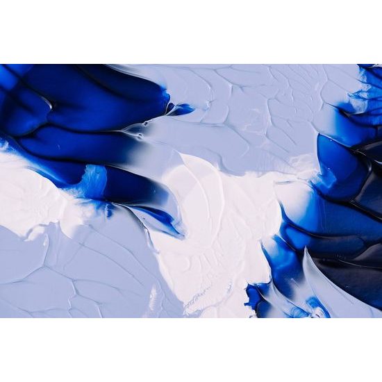 Samolepící tapeta modro-bílé abstraktní umění