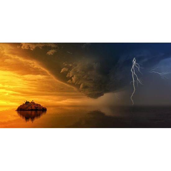 Obraz bouře valící se na ostrov