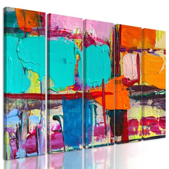 5-dílný obraz neobyčejná abstraktní malba