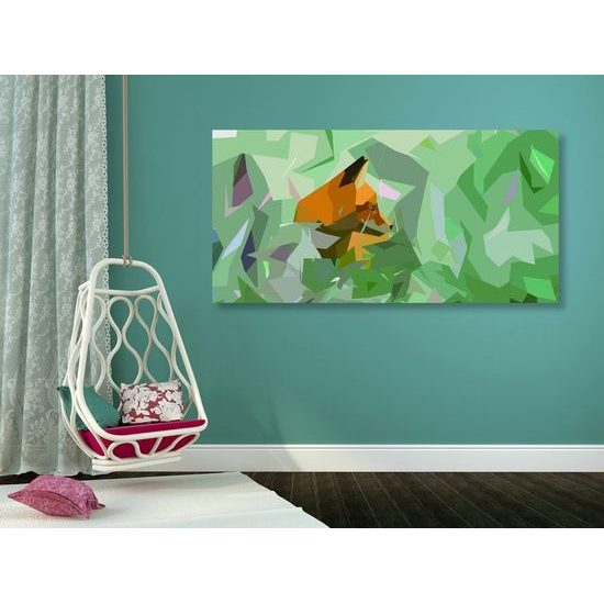 Obraz liška na abstraktním pozadí