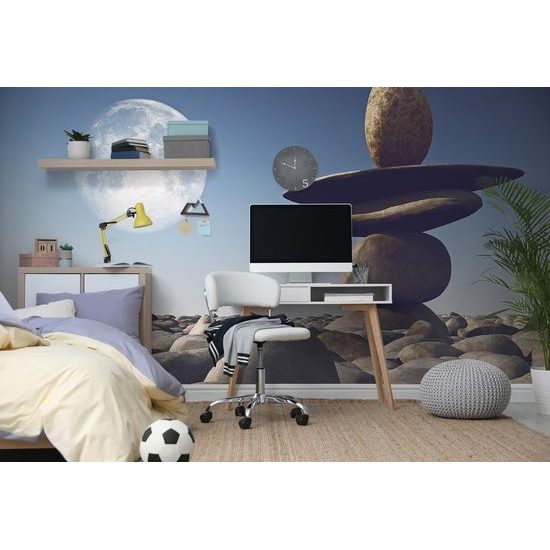 Fototapeta relaxační kameny při úplňku měsíce