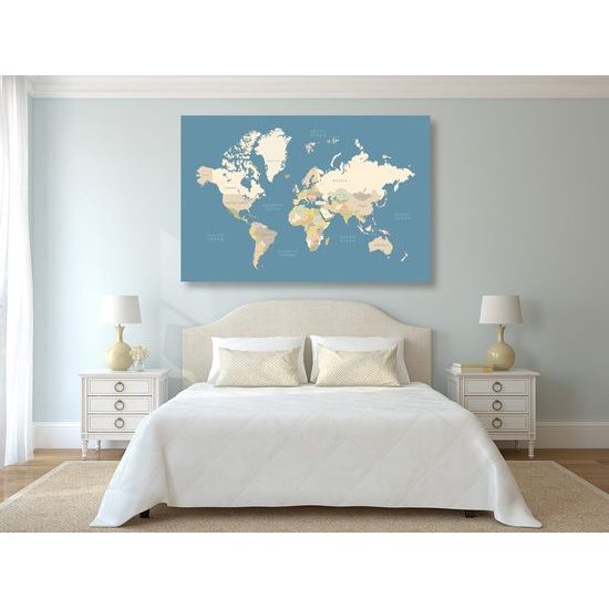Obraz jednoduchá mapa světa s vintage prvky