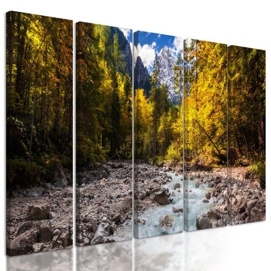 5-dílný obraz horský potůček