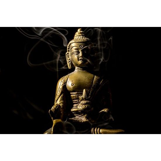 Obrazu Buddha zahalený kouřem