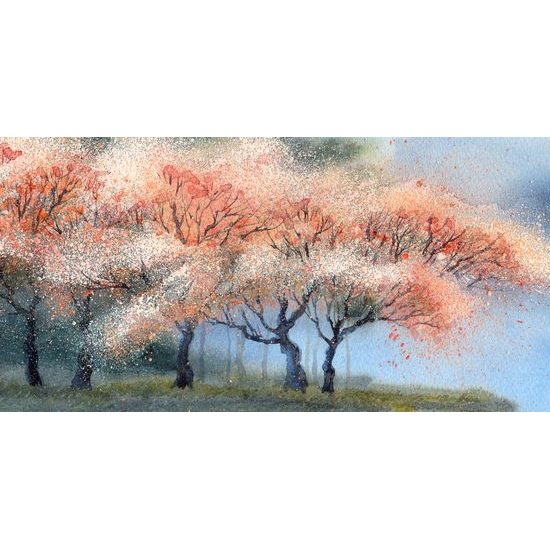 Obraz malba kvetoucích stromů