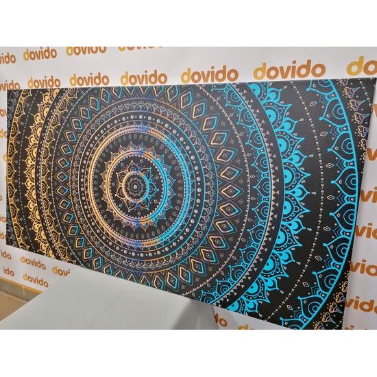 Obraz krásná modře zlatá Mandala