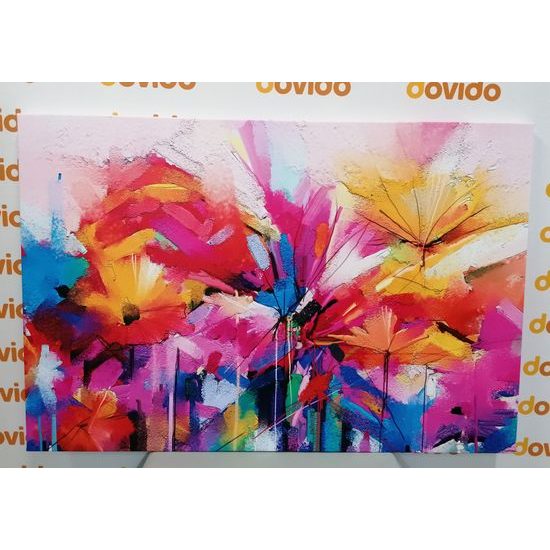 Obraz abstrakce pestrobarevných květin