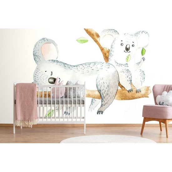 Samolepící tapeta zlaté koaly na větvi