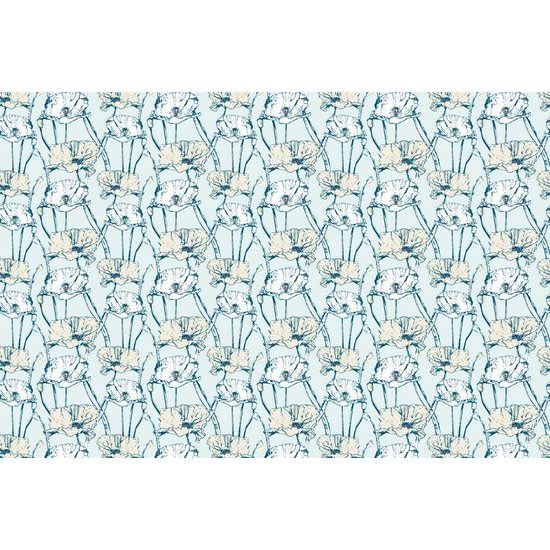 Tapeta květiny v rozkvětu v modrém provedení