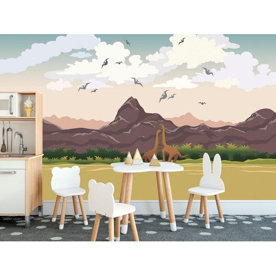 Samolepící tapeta krajina dinosaurů