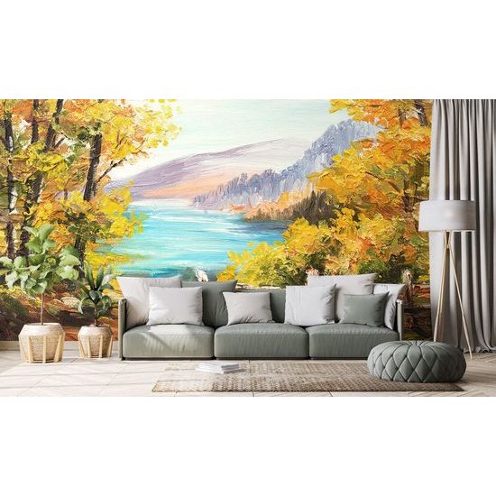 Tapeta podzimní pohled na horské jezero