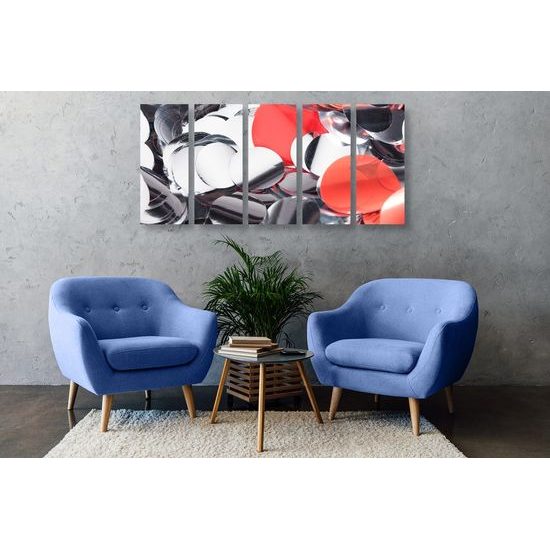 5-dílný obraz párty konfety