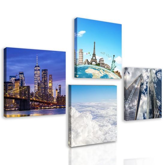 Set obrazů pohled z výšky na New York