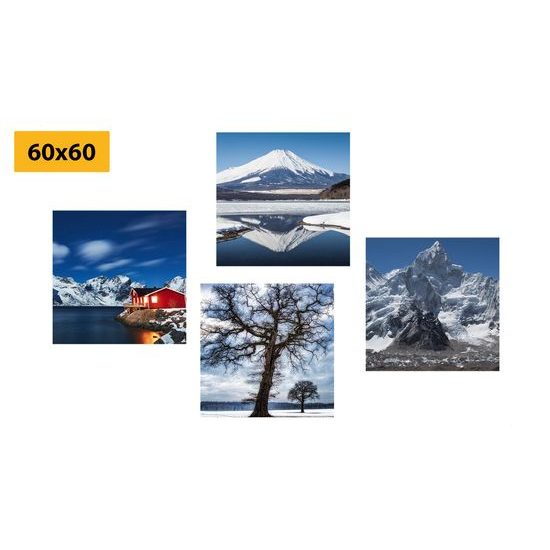 Set obrazů zimní krajina