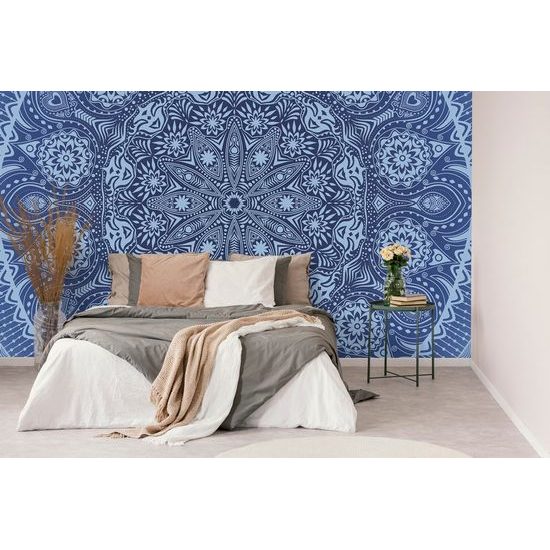 Tapeta modrá luxusní Mandala