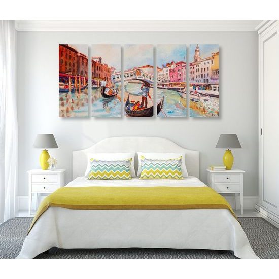 5-dílný obraz krása Benátek