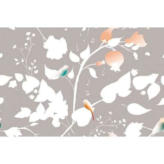 Tapeta okouzlující jemné ptáčci
