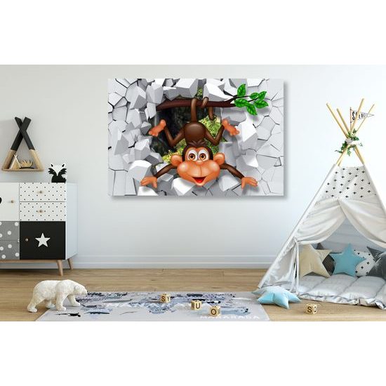 Obraz usmívající se opička