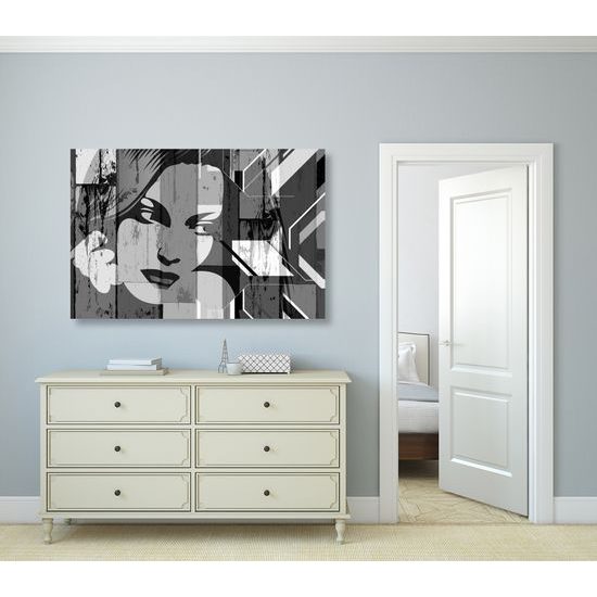 Obraz černobílá krása ženy v pop art stylu