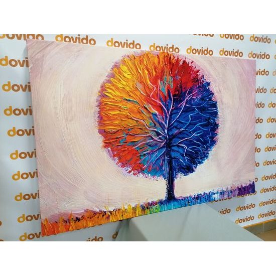 Obraz pestrobarevný strom v akvarelovém provedení