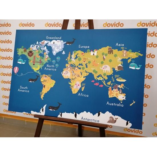 Obraz zajímavá dětská mapa světa