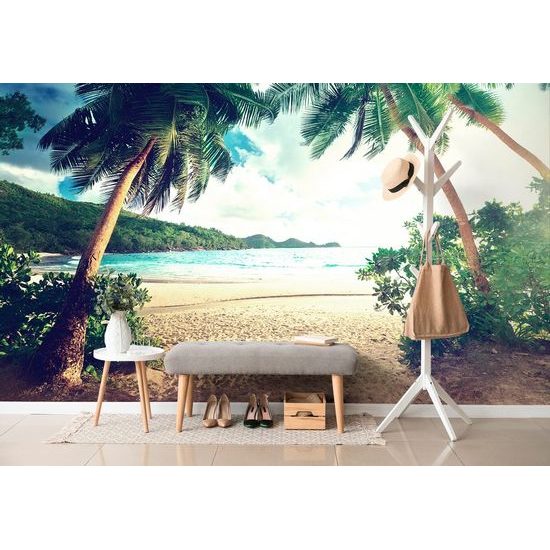 Samolepící fototapeta zákoutí pláže na ostrově Seychely