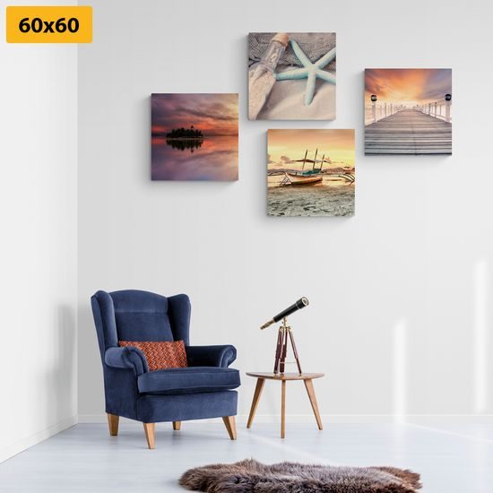 Set obrazů romantická dovolená v ráji