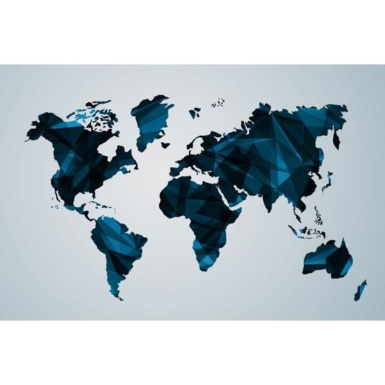 Obraz mapa světa tovrená polygony