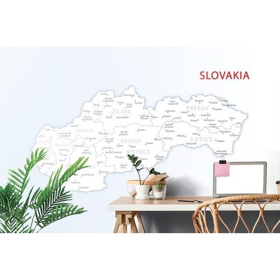 Samolepící tapeta podrobná mapa Slovenské republiky