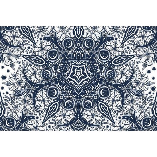 Samolepící tapeta umělecká abstrakce v modrém provedení