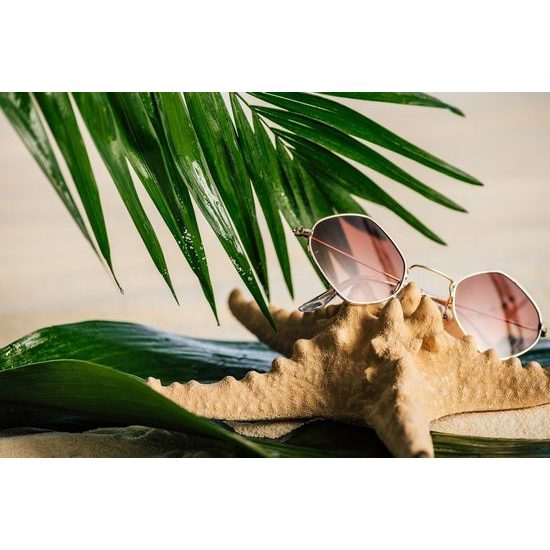 Fototapeta sluneční brýle na mořské hvězdici