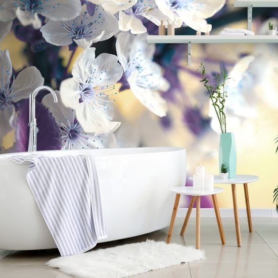 Fototapeta půvabná větvička třešně plná květin