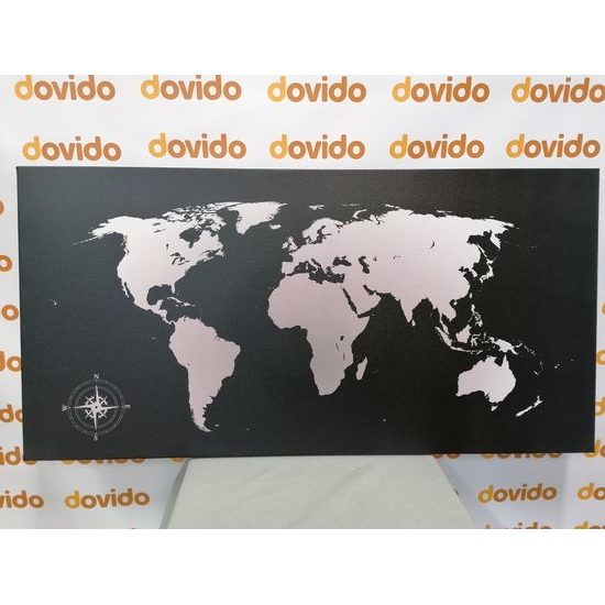 Obraz moderní mapa světa v černobílém provedení