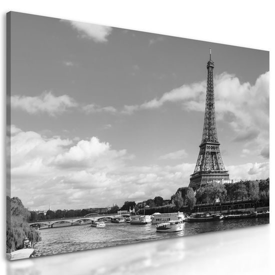 Obraz černobílý den v paříži