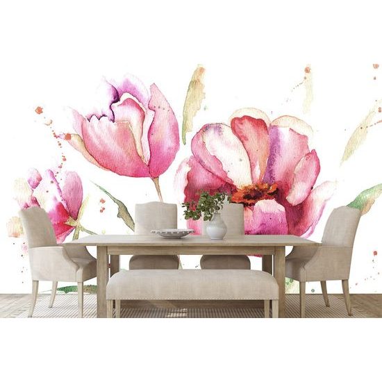 Jedinečná tapeta malované tulipány
