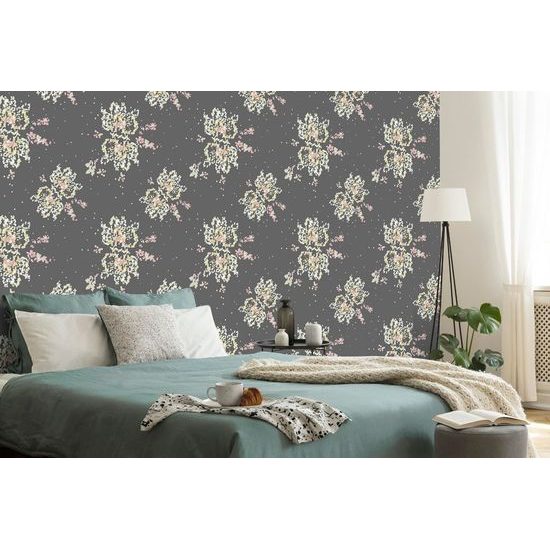 Samolepící tapeta abstraktní obrazce na šedém pozadí