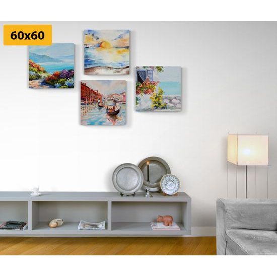 Set obrazů nádherná malovaná krajina